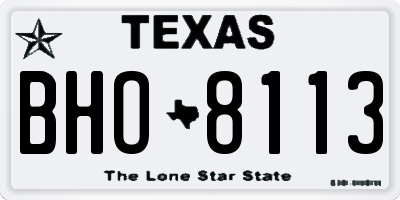TX license plate BHO8113