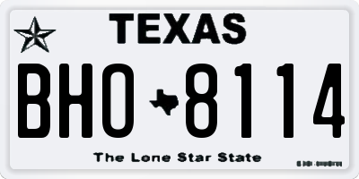 TX license plate BHO8114