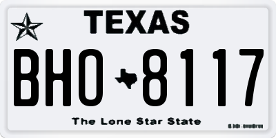 TX license plate BHO8117