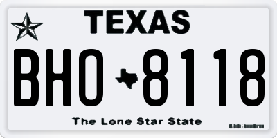 TX license plate BHO8118