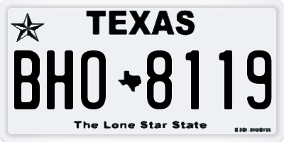 TX license plate BHO8119