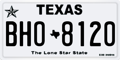 TX license plate BHO8120