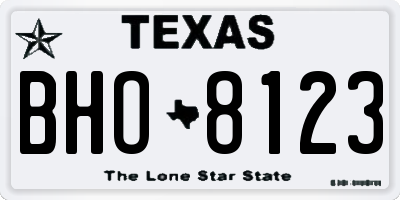 TX license plate BHO8123