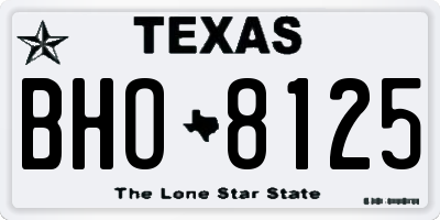 TX license plate BHO8125