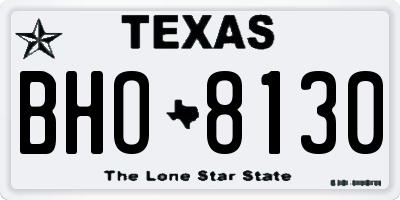 TX license plate BHO8130