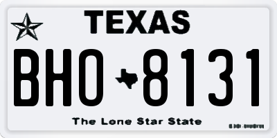 TX license plate BHO8131