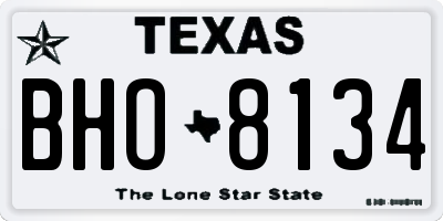 TX license plate BHO8134