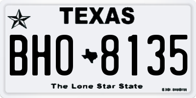 TX license plate BHO8135