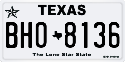 TX license plate BHO8136
