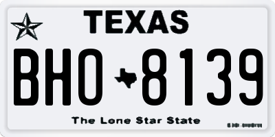TX license plate BHO8139