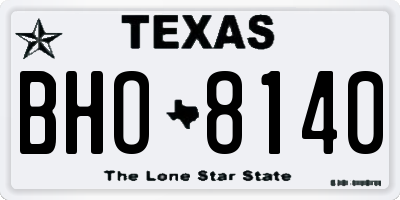 TX license plate BHO8140