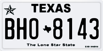 TX license plate BHO8143
