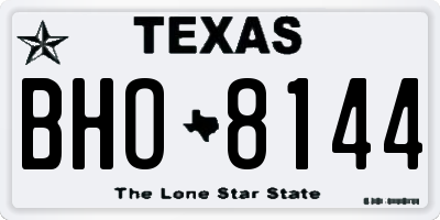 TX license plate BHO8144
