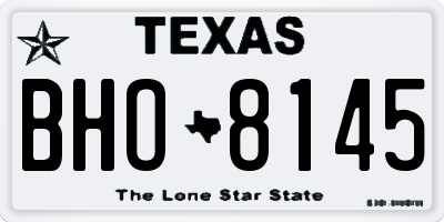 TX license plate BHO8145