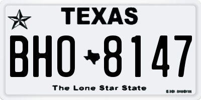 TX license plate BHO8147