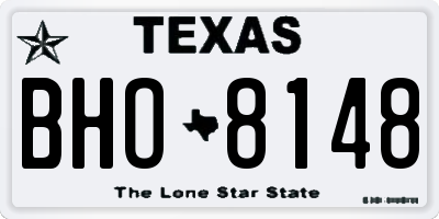 TX license plate BHO8148
