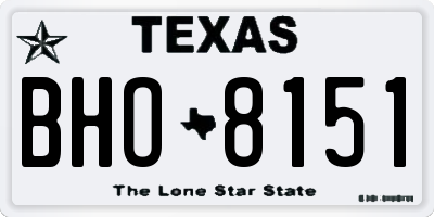 TX license plate BHO8151