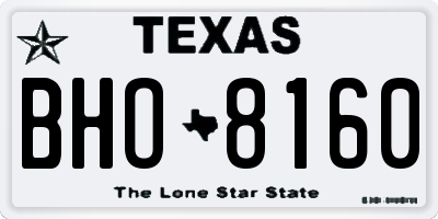 TX license plate BHO8160
