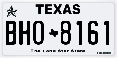 TX license plate BHO8161