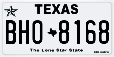 TX license plate BHO8168