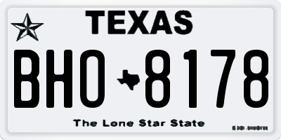 TX license plate BHO8178