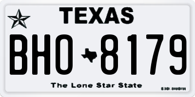 TX license plate BHO8179