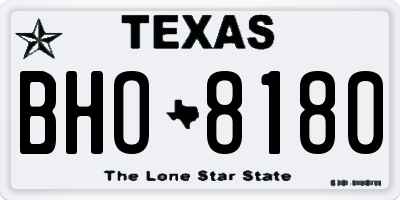 TX license plate BHO8180