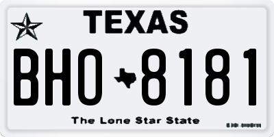 TX license plate BHO8181