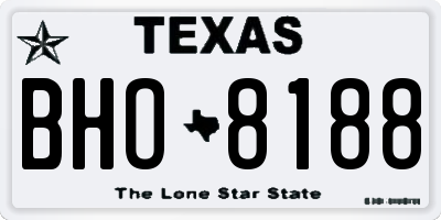TX license plate BHO8188