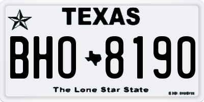 TX license plate BHO8190