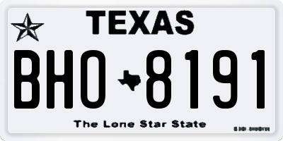 TX license plate BHO8191