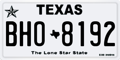 TX license plate BHO8192
