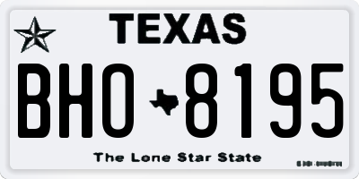 TX license plate BHO8195