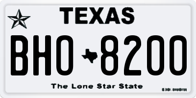 TX license plate BHO8200