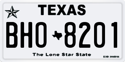 TX license plate BHO8201