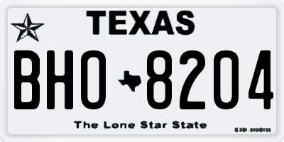 TX license plate BHO8204
