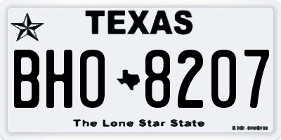 TX license plate BHO8207