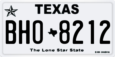 TX license plate BHO8212