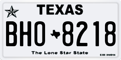 TX license plate BHO8218