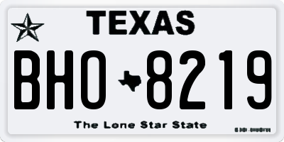 TX license plate BHO8219