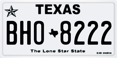 TX license plate BHO8222