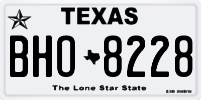 TX license plate BHO8228