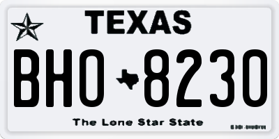 TX license plate BHO8230
