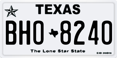 TX license plate BHO8240
