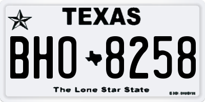 TX license plate BHO8258