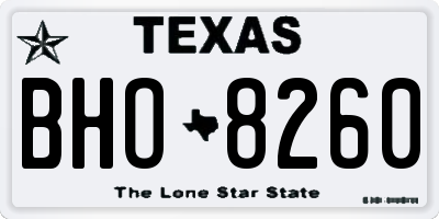 TX license plate BHO8260