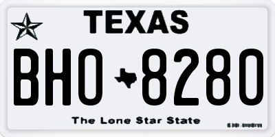 TX license plate BHO8280