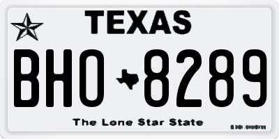 TX license plate BHO8289