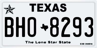 TX license plate BHO8293