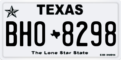 TX license plate BHO8298